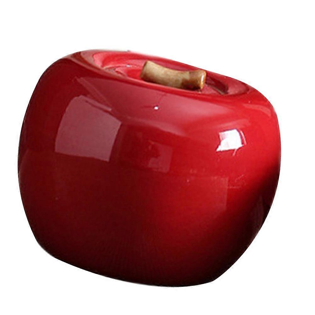 Red Ceramic Tea Container for Storage 1Pcs Adorable Shape Tea Canister