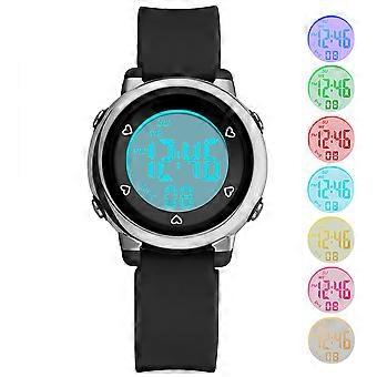 Montre électronique étanche pour enfants avec affichage 1224 heures et semaine, noire, 225 x 339 cm, 1 pièce