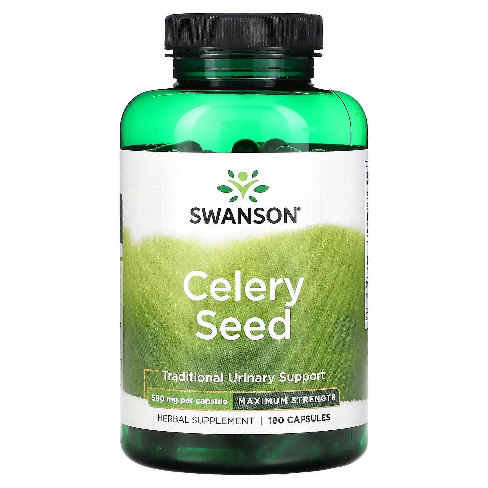Swanson, Celery Seed, Maximum Strength, 500 mg, 180 Capsules, 3-Pack
