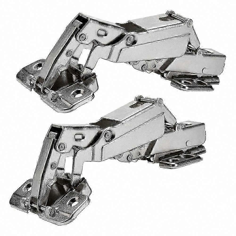 2pcs 175 Degree Frameless Cabinet Door Hinges Concealed Hydraulic Adjustable Mounting