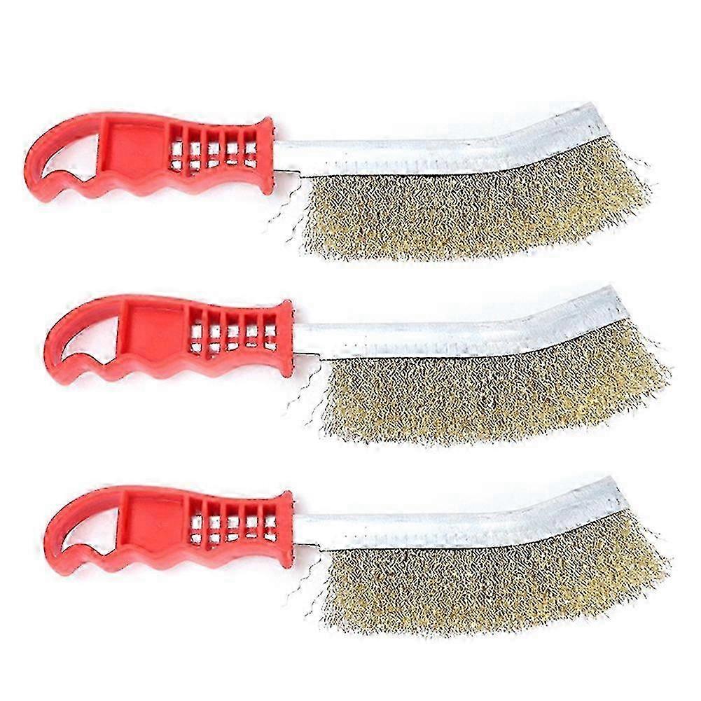3PCS Multi-Function Tool Wire Brush Copper Plated Long Handle Cleaning Brush Kitchen Grill Special P