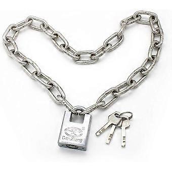80 cm Security Anti-Theft Chain, Stainless Steel Motorcycle and Bicycle Anti-Theft, Robust Anti-Theft Chain and Padlock Can Be Used to Lock Garages, F