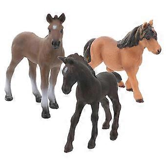 3Pcs Realistic Horse Models Cognitive Playthings Desktop Decorations