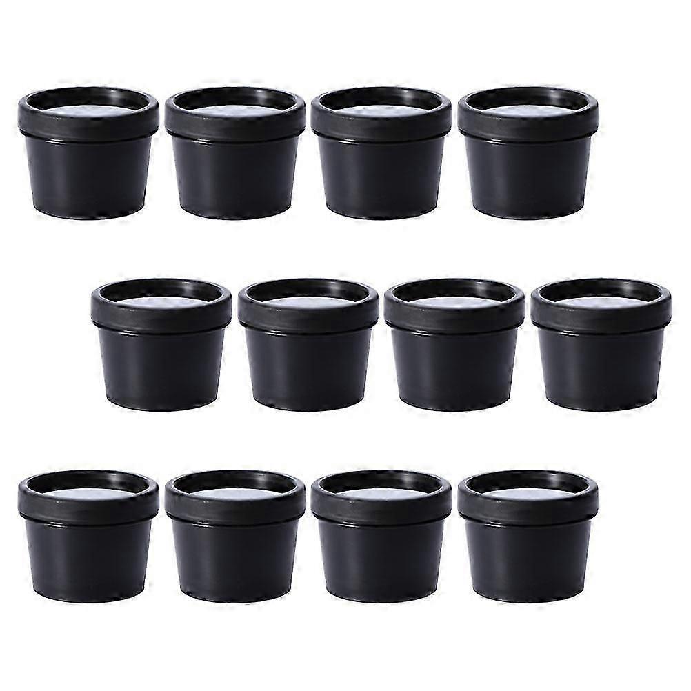 Refillable Face Cream Container Black Empty Cream Jars for Storage 12Pcs