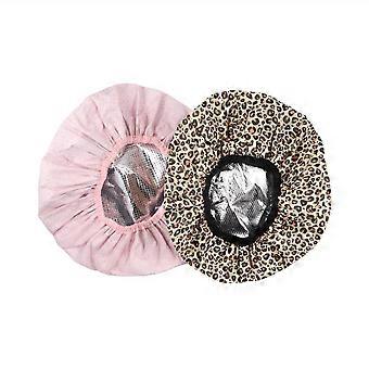 2Pcs Portable Hair Salon Care Tin Foil Hat, Heat Cap Shower Steam Self-heating Hat Mask