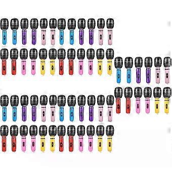 60 Pcs Inflatable Microphone Toys Fake Inflatable Microphone Prop for Party