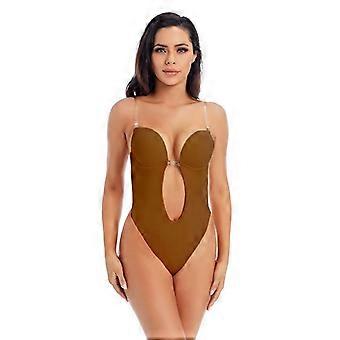 Women Plunging Deep V-neck Body Shaper Strapless Backless Bodysuit Shapewear U Plunge Seamless Thong Full Bodysuits