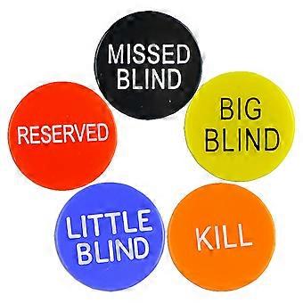Poker Dealer Button Set for Games 5Pcs with Mixed Colors