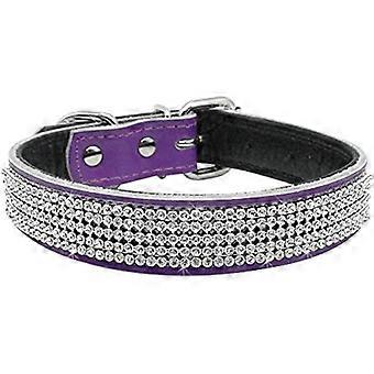 Coleira de Cachorro YOITEA com Strass - Couro Acolchoado Genuíno Brilhante Feito com Diamantes de Cristal Brilhantes - Perfeito para Show de Animais de Estimação e Caminhada Diária