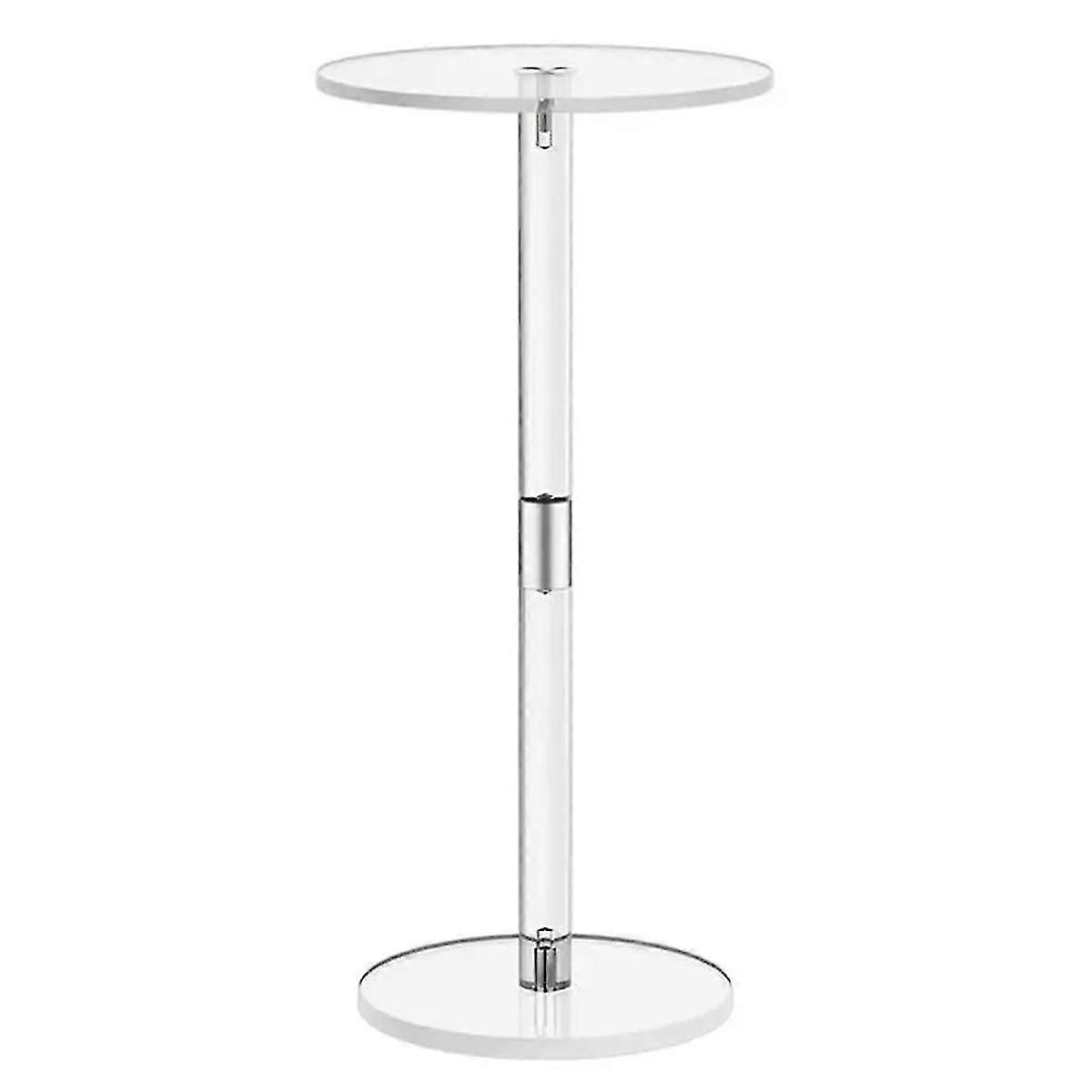 Modern Clear Acrylic Round Side Table, Space-Saving End Table for Living Room