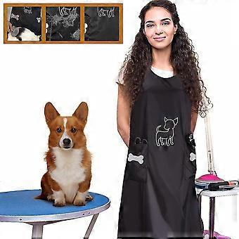 Ärmellose wasserdichte Haustierpflegeschürze mit Taschen, antistatische Haarabweisung Hunde- und Katzenpflegeschürze, Haustier-Badedusche Overalls, Tierhandlung Be