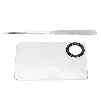 Makeup Mixing Palette and Stainless Steel Spatula Set for Precise Color Blending