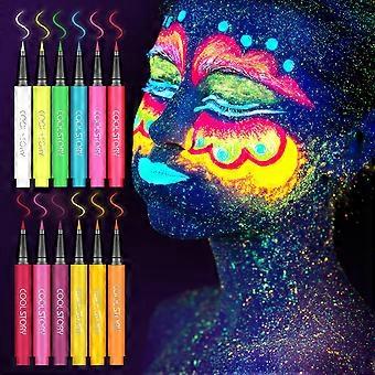 UV Neon Eyeliner Set - 12 Vibrant Waterproof Liquid Eyeliner Pens for Smudge-Proof Eye Makeup