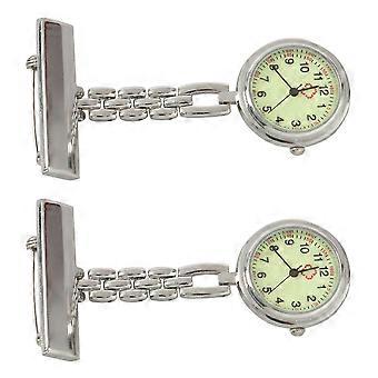 2X Nurse Doctor Brooch Pocket Fob Pendant Quartz Watch