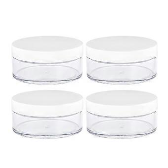 Loose Powder Container 50ml Refillable with Sifter, Transparent Makeup Jar for Travel, Pack of 4