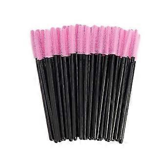 200pcs Pink Disposable Mascara Wands - Silicone Brush Applicators
