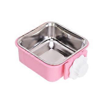 Hängender Hundenapf aus rosa Edelstahl, Futternapf für Käfige