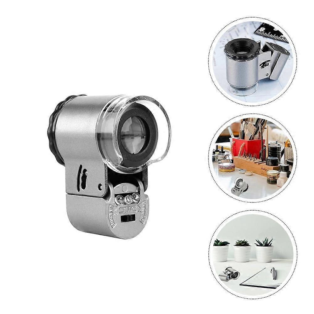 1pc Mini 50X Microscope LED Magnifying Tool Currency Detecting Microscope