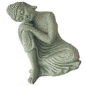 Aquarium Buddha Statue for Decor Grey Sandstone Fish Tank Sculpture