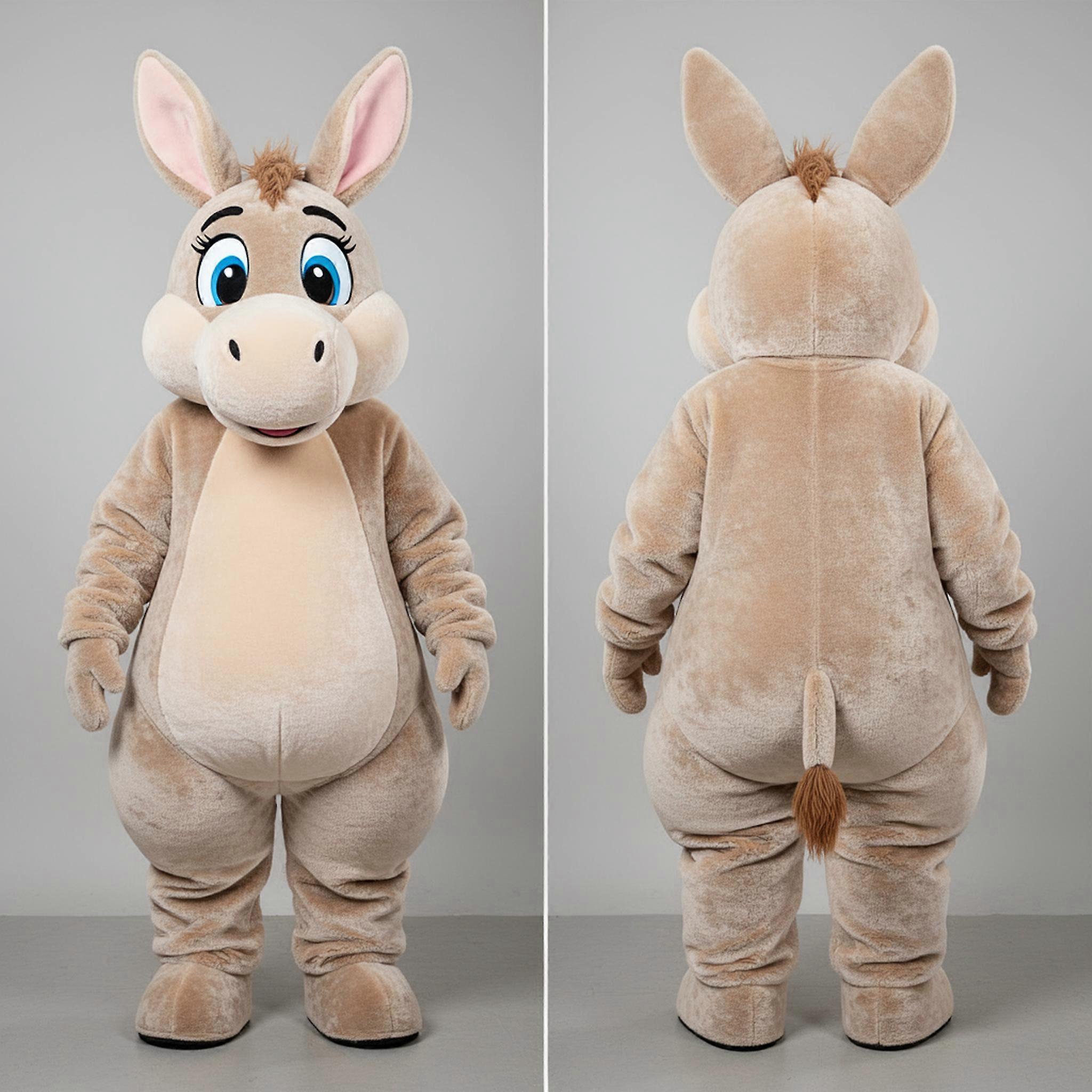 MASTICOT Beige Velvety Donkey Mascot