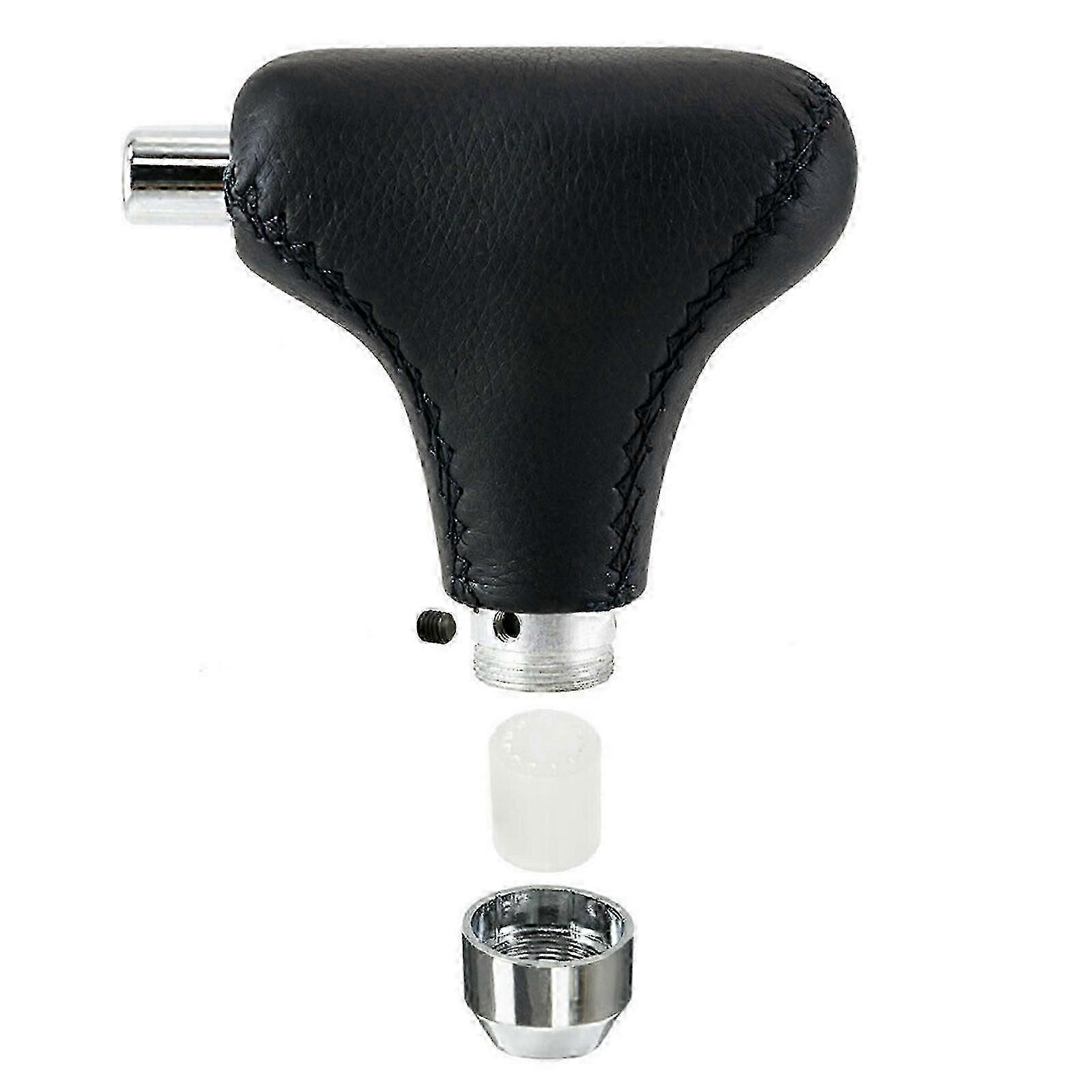 Leather Universal Car Gear Shifter Shift Knob w/ Button Automatic Transmission