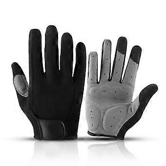 1 par de luvas de bicicleta profissional deslizante resistente full finger touch screen luvas de bicicleta de ciclismo para mulheres homens preto preto m (88.5cm / 3.13.3in)
