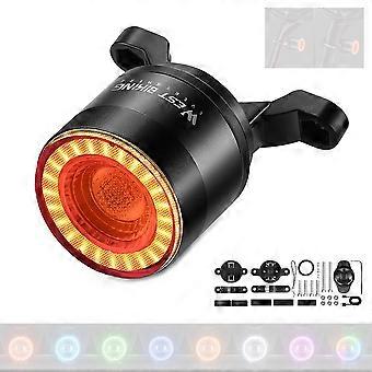 Kleurrijke fiets achterlicht Compact formaat nachtcycluslicht intelligente remdetectie fiets achterlicht regenbestendig fiets achterlicht USB oplaadbare afstandsbediening C