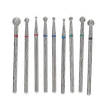 9pcs Nail Drill Bits Emery Nail Polishing Grinding Sanding Head Manicure Milling Cutter Bit