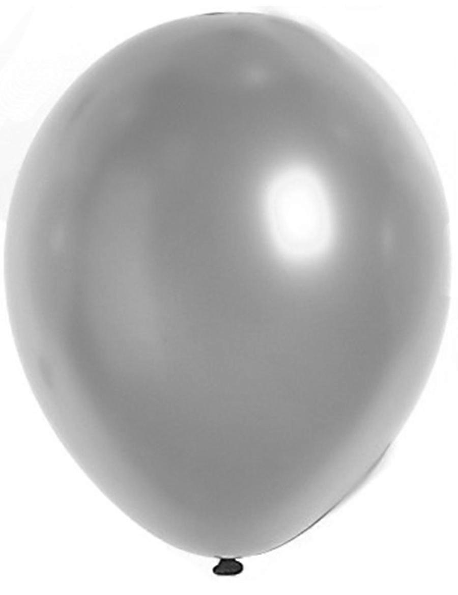 100 Metallic Silver Balloons 29 cm