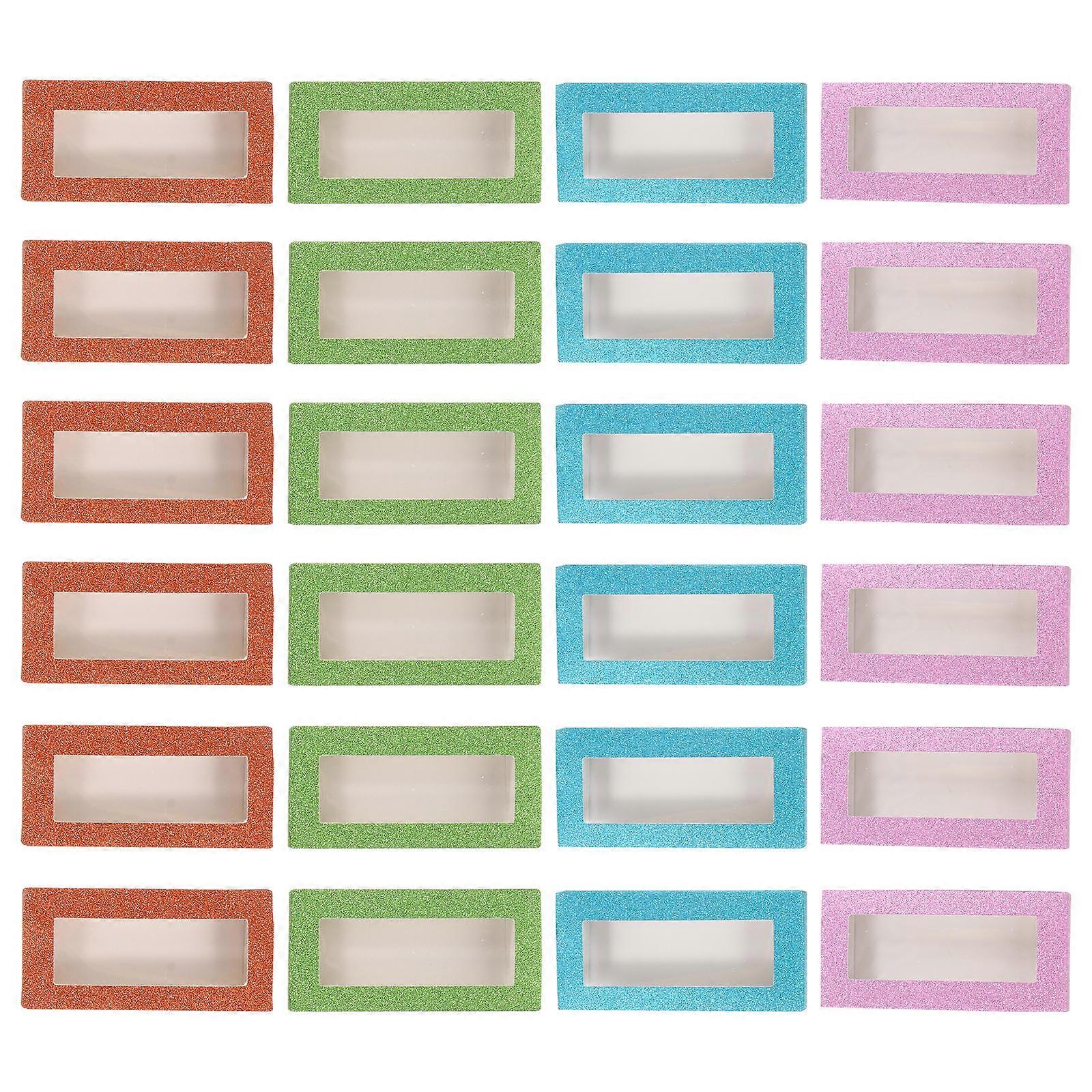 False Eyelash Case for Storage 24Pcs Empty Eyelash Box Assorted Color