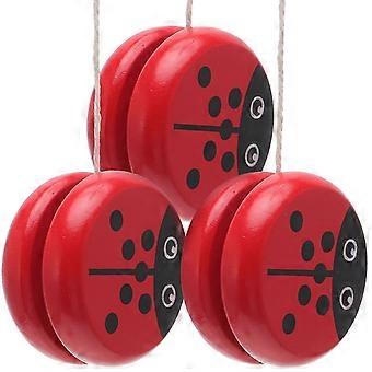 3pcs Wooden Yoyo Toys Kid Educational Playthings Creative Wood Kid Yoyo Toys Thread Control Toys (Beetle) [XR]