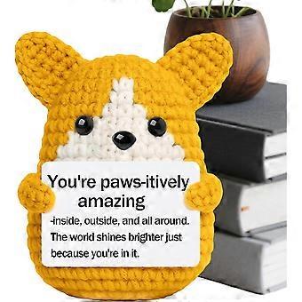 Crochet Animals | Inspirational Desk Decor Puppy Doll - Crochet Stuffed Animal | for Mom Dad Pet Lover Women Sister Coworkers Daughter Son Frie ooo
