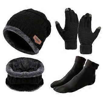 Fleecegefüttertes Strick-Winteraccessoire-Set