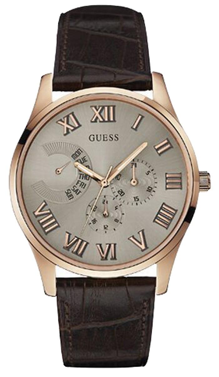 R.guess venture pvd.ros.esf.gr.esf.mar. Quartz Analog Woman Watch with W0608G1 Synthetic Leather Bracelet