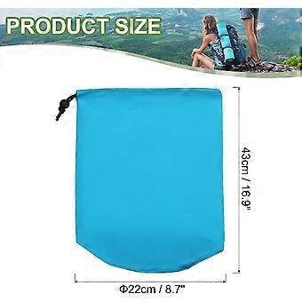 Stuff Sack, 9 x 17 Inch Waterproof Outdoor Storage Sack Portable Drawstring Dust Flap Bag Lightweight Sleeping Bag for Camping Hiking Backpacking, Blu