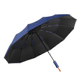 Compact Travel Umbrella Automatic Open Close 12Rib Windproof UPF 50 UV Protection Dark Blue