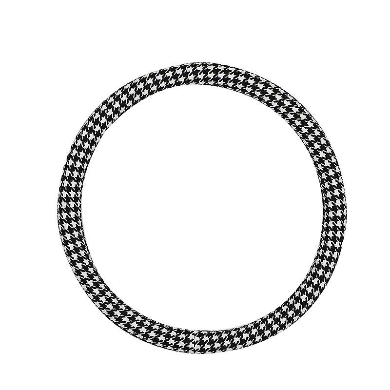 38 cm steering wheel cover in black and white