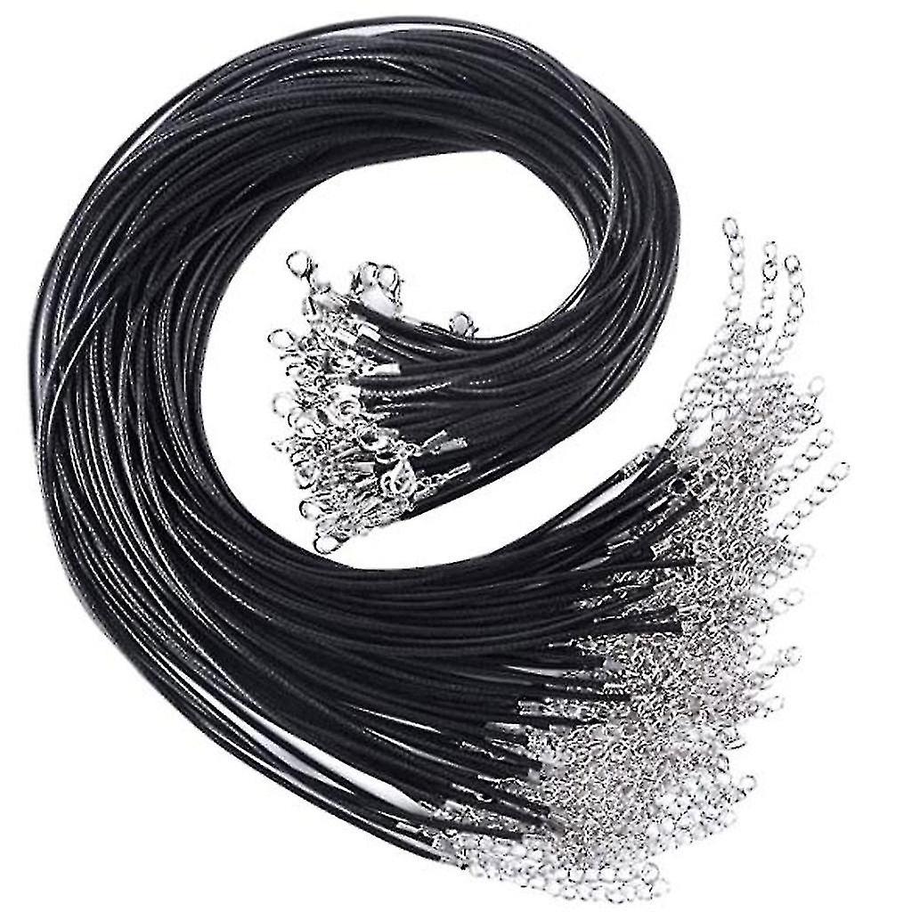 60pc Waxed Necklace Chain Clasp 2mm Bracelet Jewelry Making Accessory
