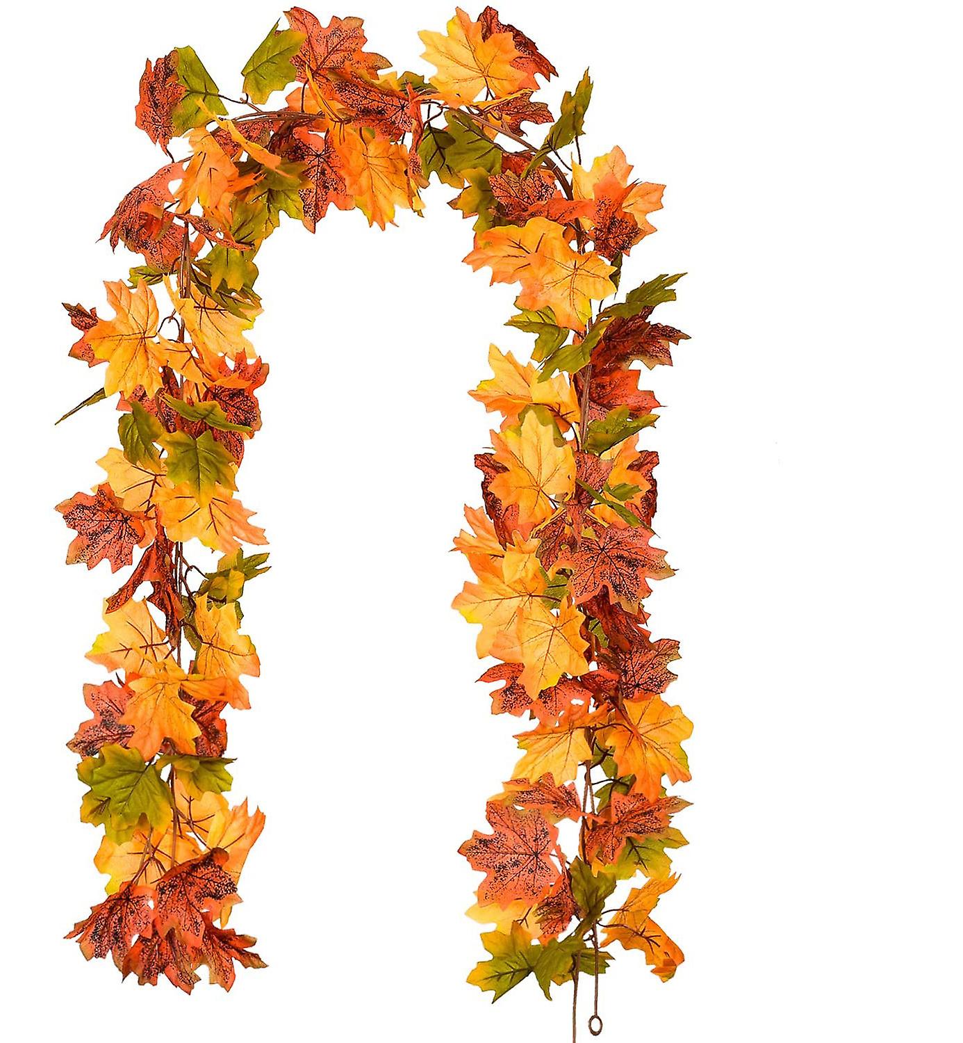 2 Pcs Artificial Maple Leaves, 173cm/pc Fall Leaves