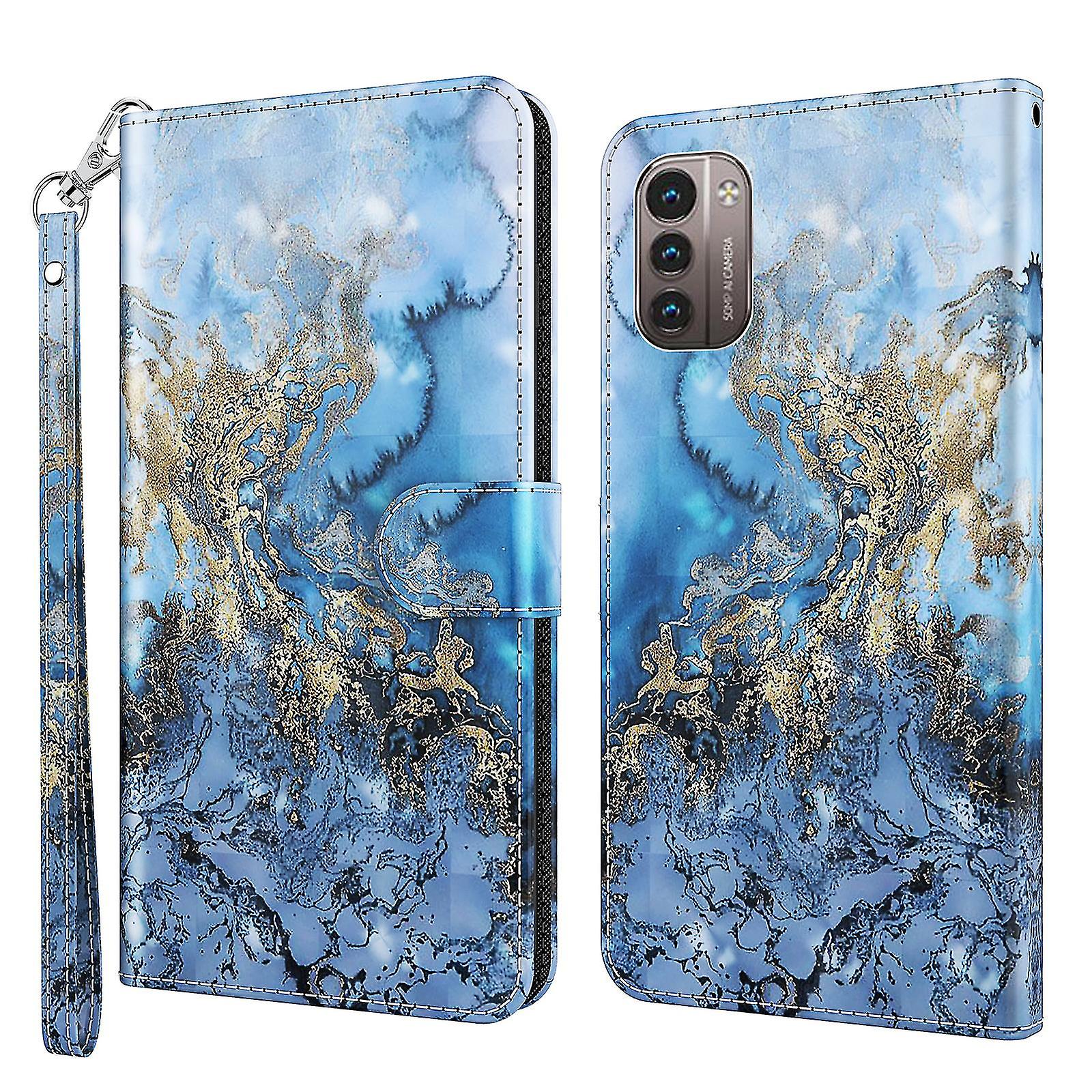 For Nokia G11 / G21 Fashion 3d Pattern Printing Phone Case Pu Leather Wallet Magnetic Closure Stand Feature Flip Cover With Strap