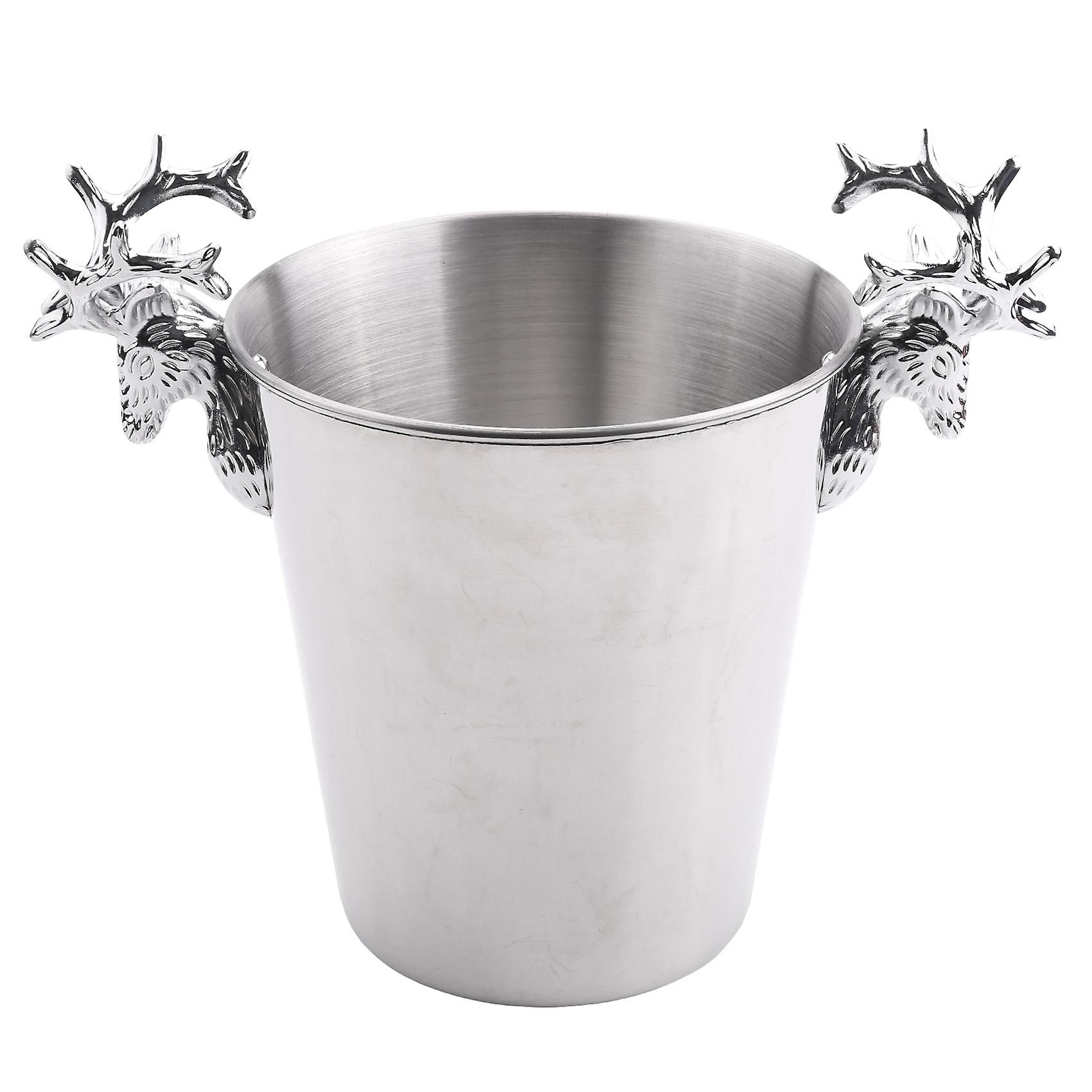 Stainless Steel Ice Buckets,Deer Head Handle,Insulated Ice Bucket,Wine Buckets Champagne Bucket for