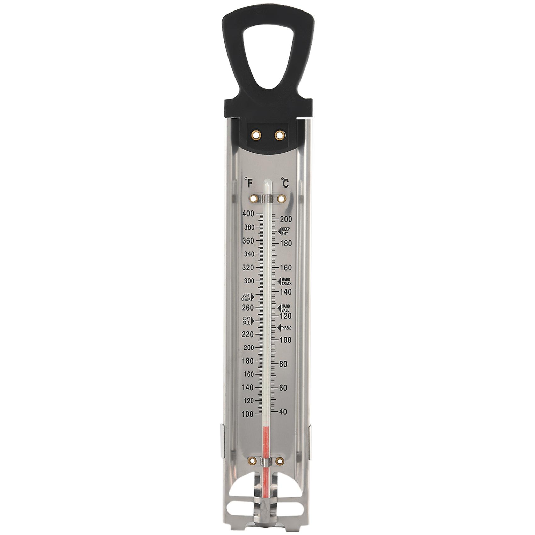 /Jelly/Deep Fry Thermometer, Stainless Steel, with Pot Clip Attachment and Quick Reference Temperat