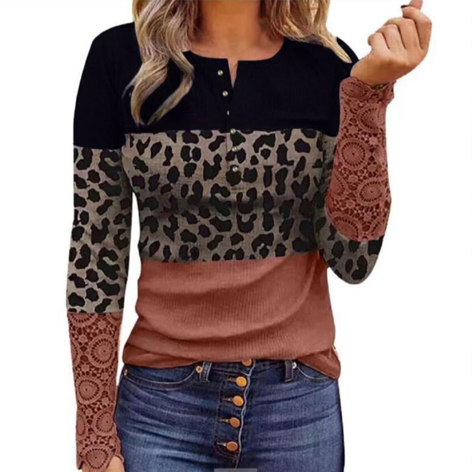 Damen T-Shirt für lässige Basic gerippte Strick T-Shirts Langarm Plus Size Pullover