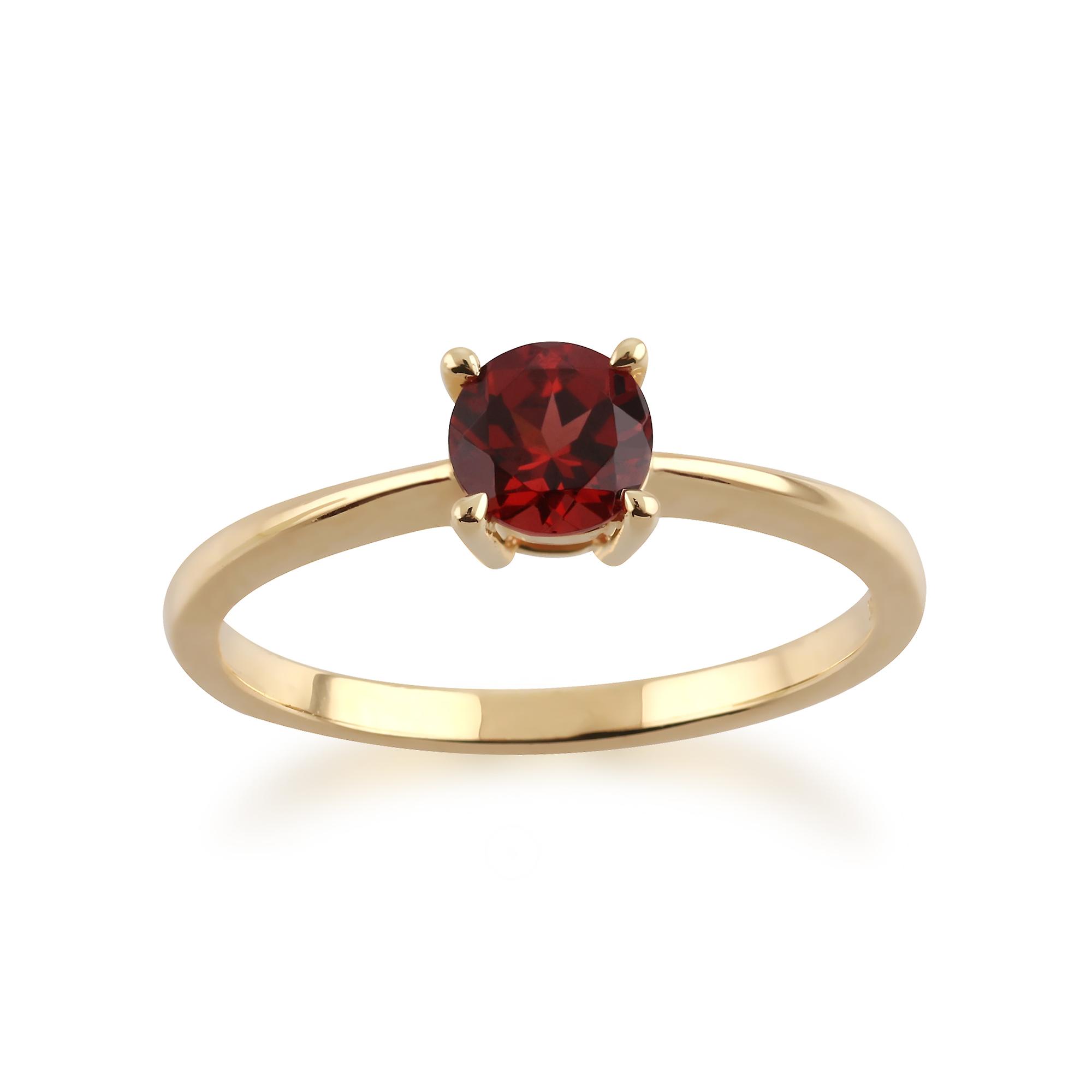 Gemondo 9ct Yellow Gold Mozambique Garnet Round Cut Single Stone Ring 135R1528049