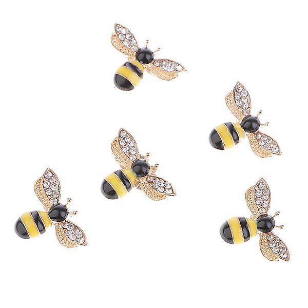 20x5 Pieces Bee Shape Alloy Rhinestone Flatback Decorative Embellishments