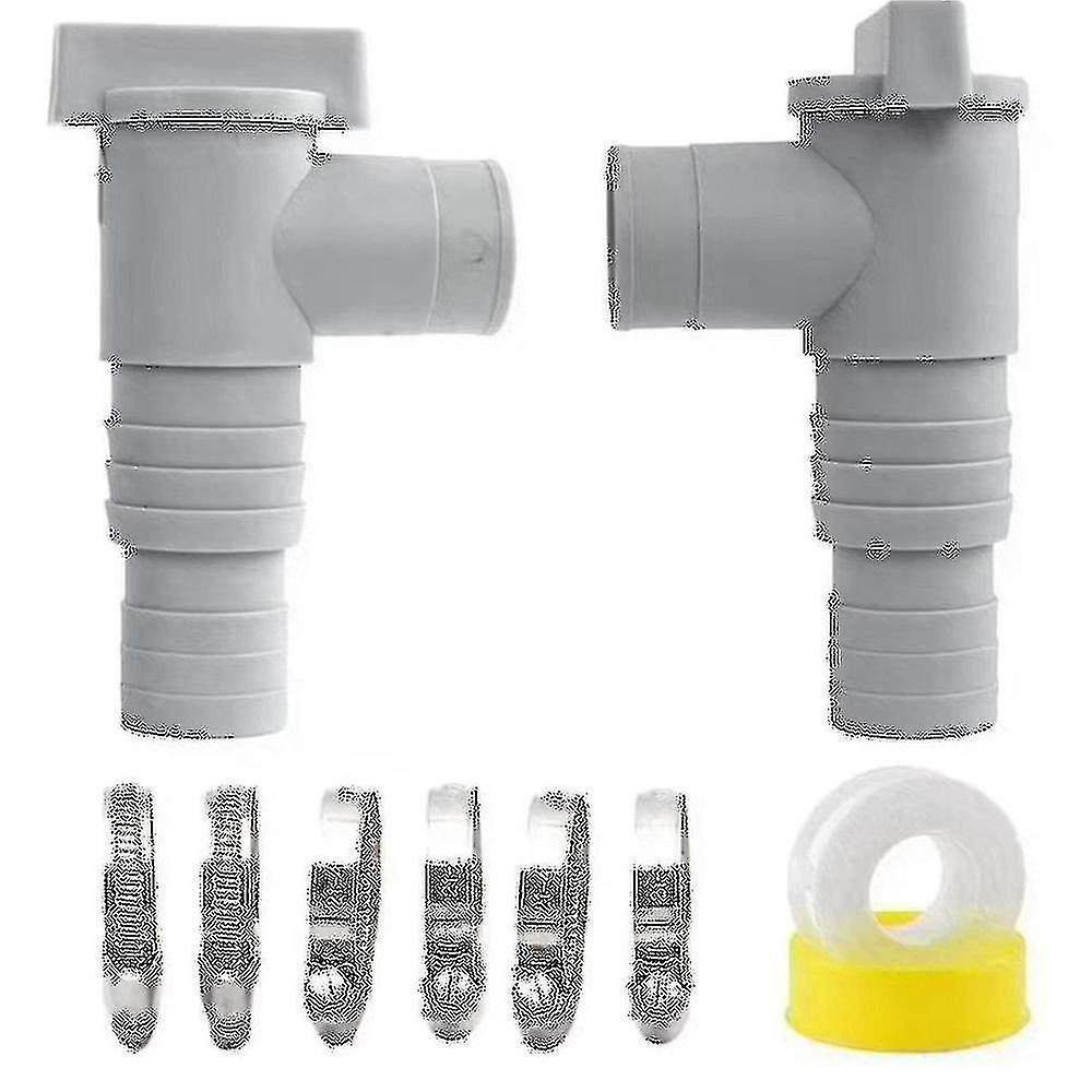 Pvc Pool Filter Pump Adapter Sets Durable On/off Plunger Valve 32mm Adapter Leak Proof Sealed Repla