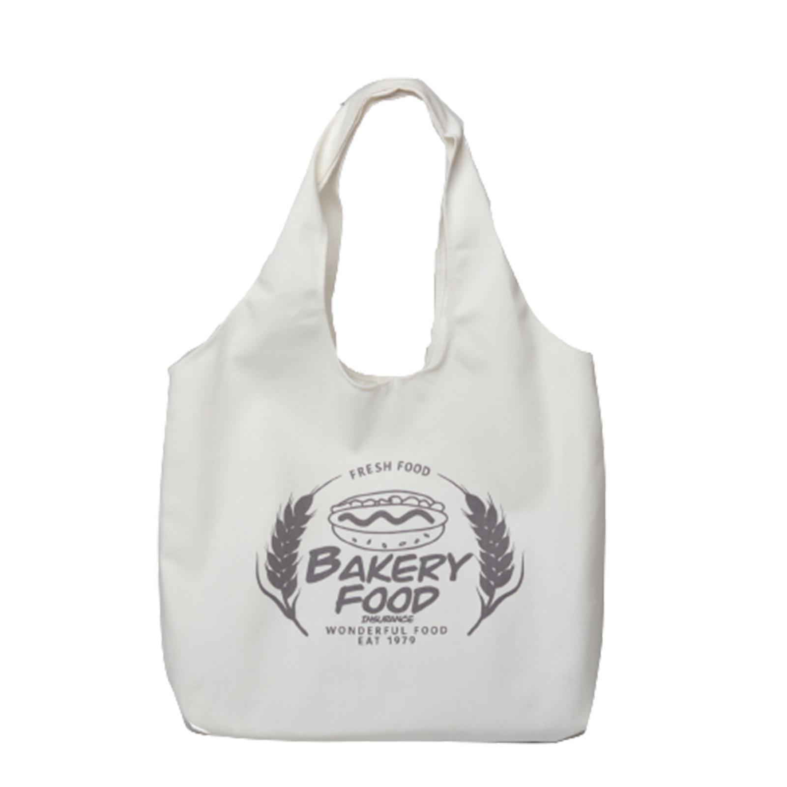 Simple Canvas Shoulder Bag Letter Print Spacious Practical Shoulder Bag