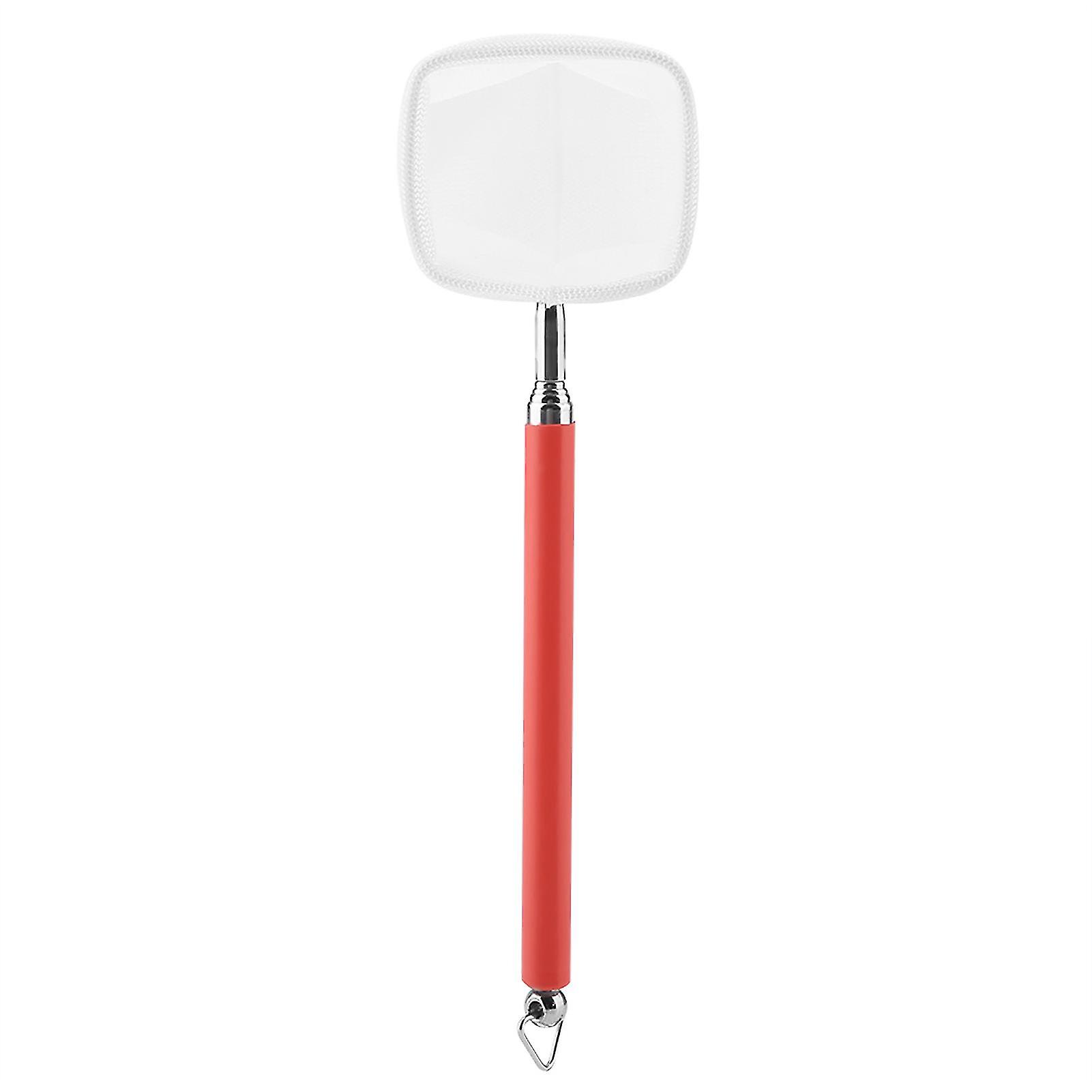 Extendable Telescopic Fish Shrimp Skimming Net for Aquarium Fish Tank Pond (Red Square )
