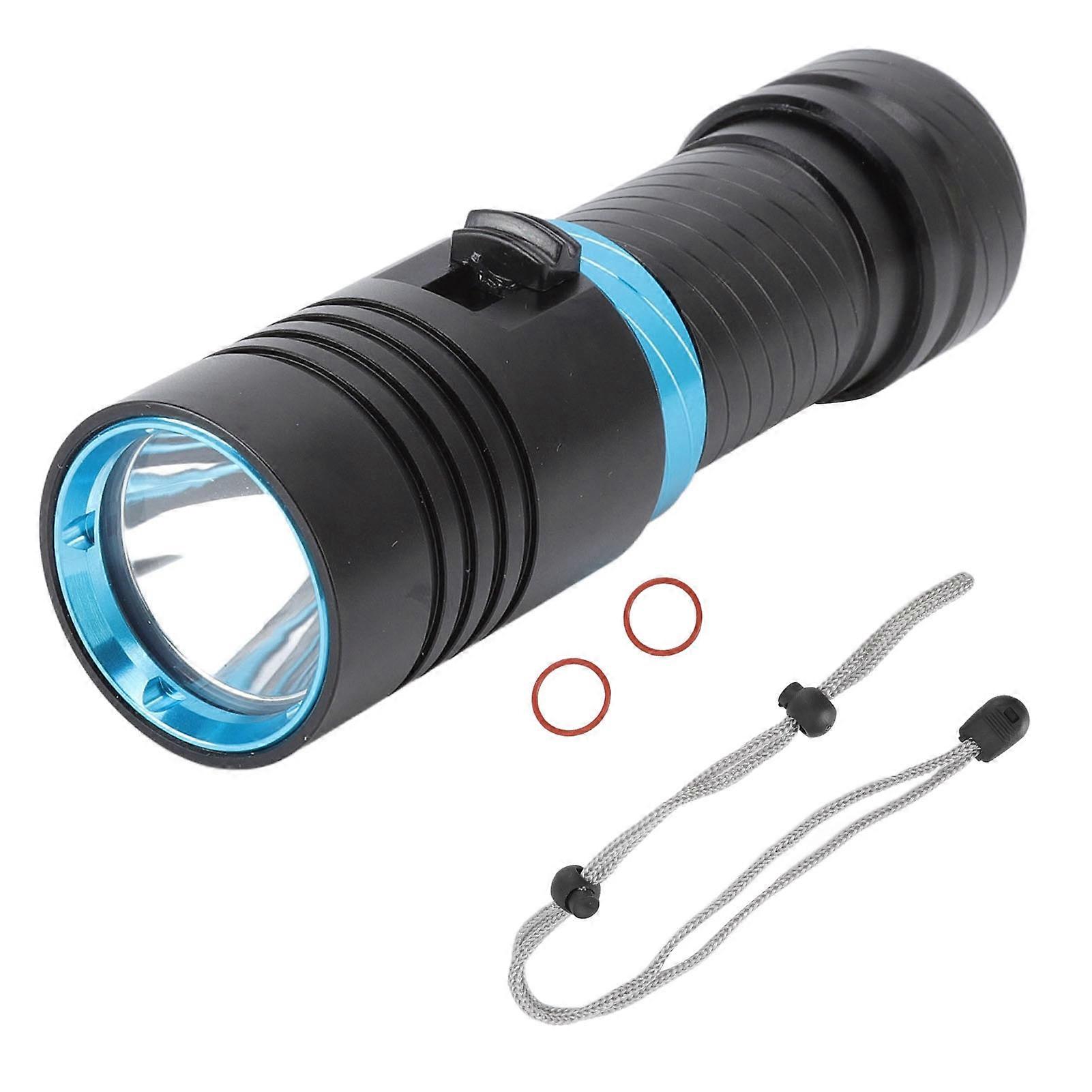 Lampe de plongée 5 000 lm IPX8, étanche jusqu'à 100 m, intensité variable, LED L2, idéale pour la plongée sous-marine