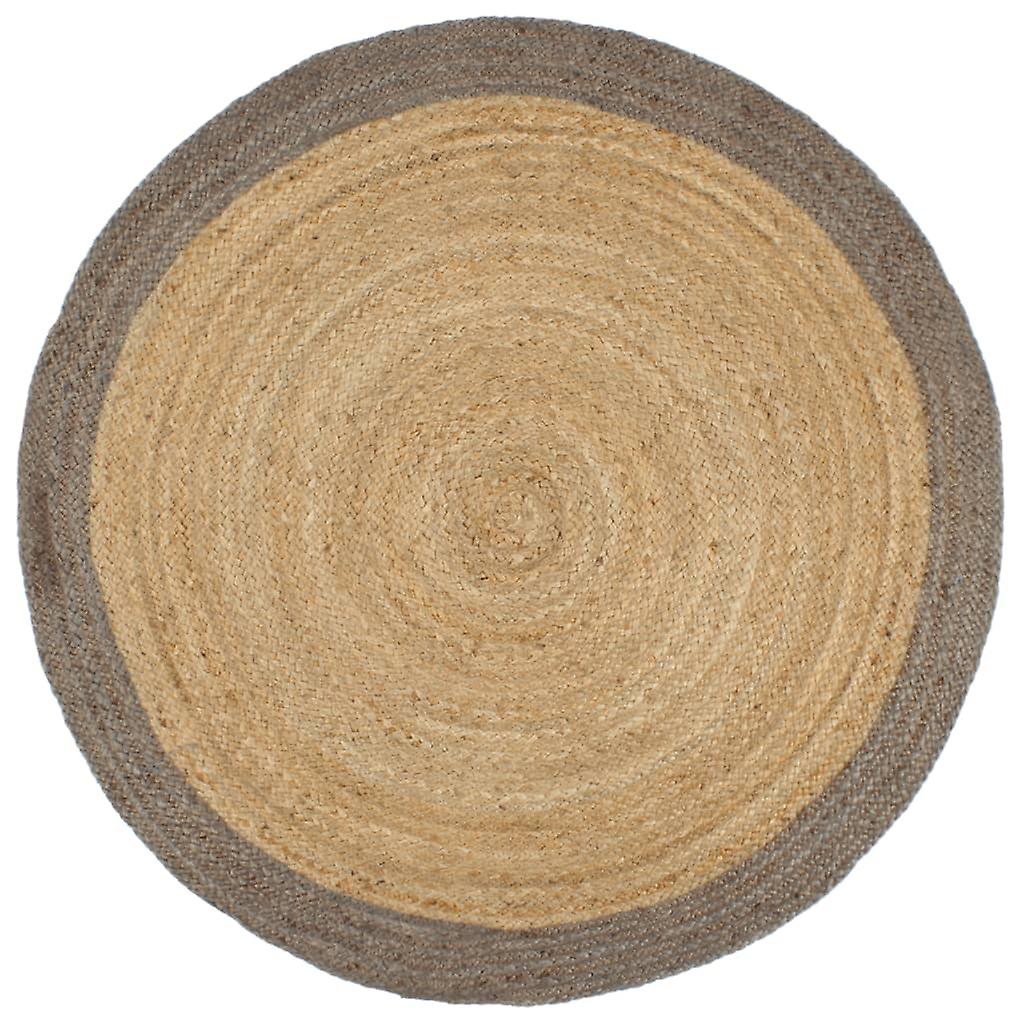 Rug Handmade Jute with Grey Edge 210 cm